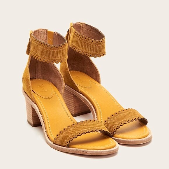 Frye Marigold Brielle Scallop Backzip HeeledSandal